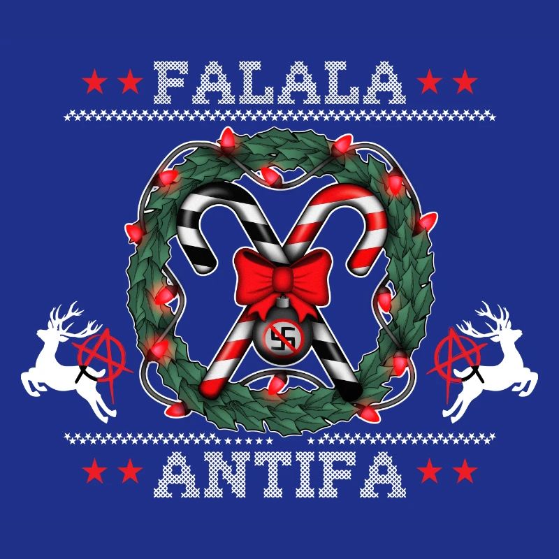 Pull de Noël moche : FALALA ANTIFA !