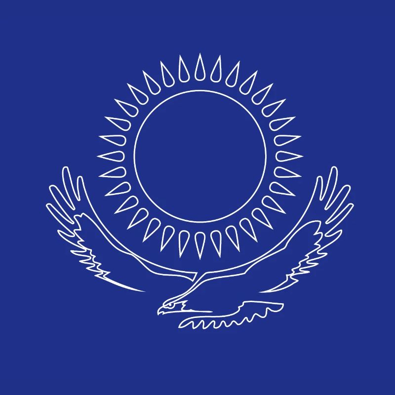 Kazakhstan Eagle steppe eagle line white flag