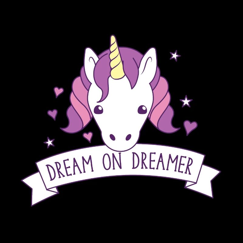 träume weiter Träumer! mit süßem Einhorn