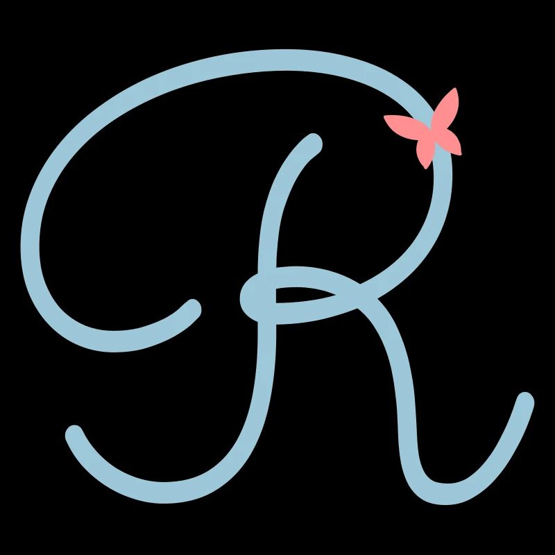 Letter R initial letter Butterfly