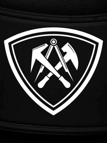Emblem mit traditionellem Zunftzeichen Dachdecker