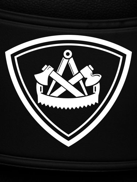 Emblem mit traditionellem Zunftzeichen Zimmermann