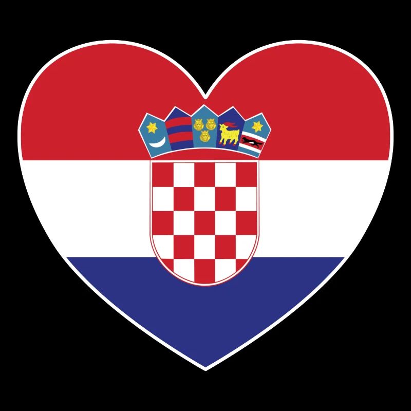 Kroatien Flagge Herz