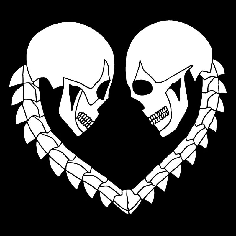 Coeur de crânes blanc