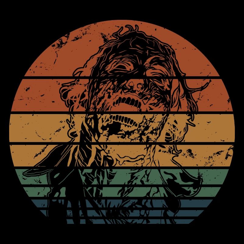 Retro Scary Zombie Gesicht Halloween Süßes oder Saures