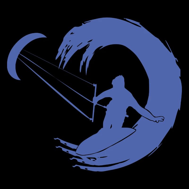 Kitesurfer Silhouette Aventure De Vagues Géantes