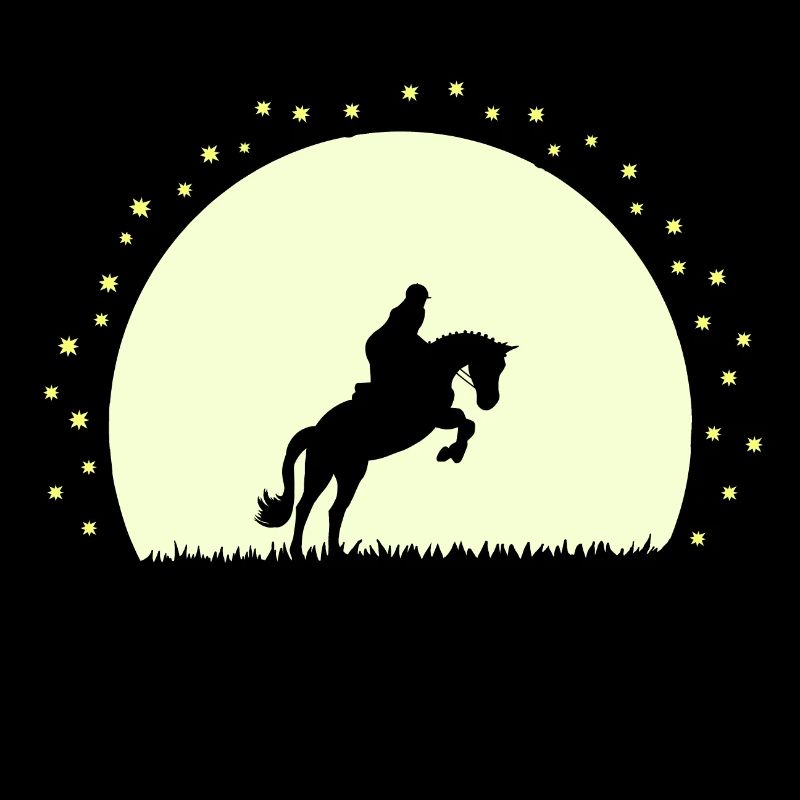 Silhouette Cheval Équestre Nocturne