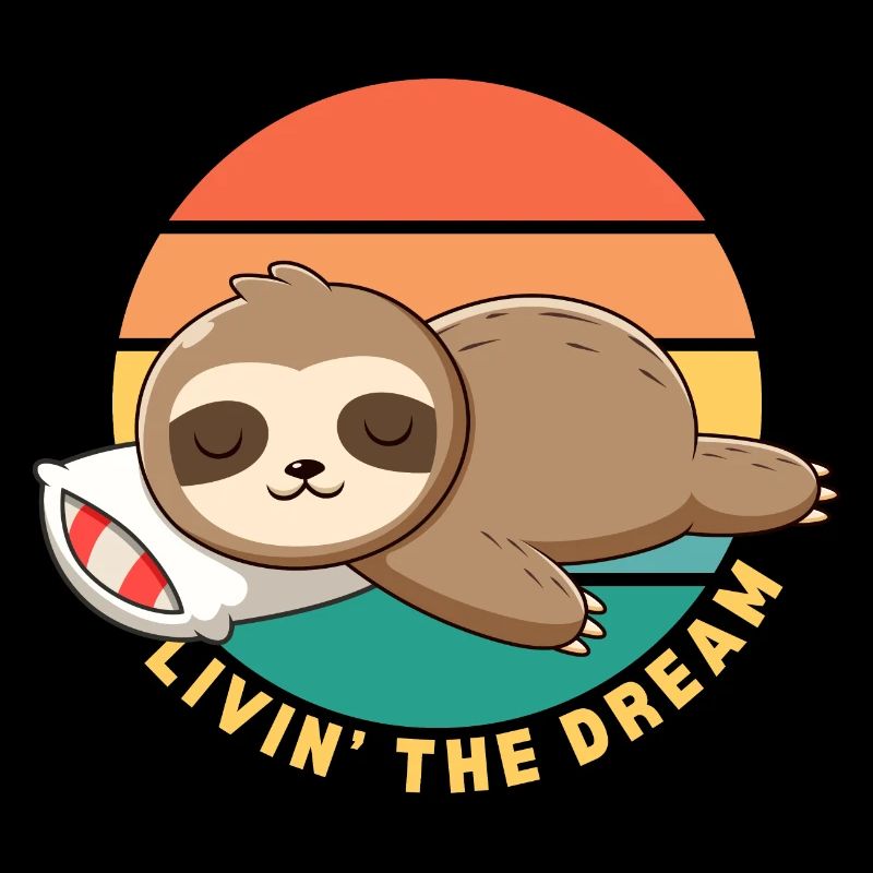 Funny Happy Lazy Sleeping Sloth Livin' the Dream