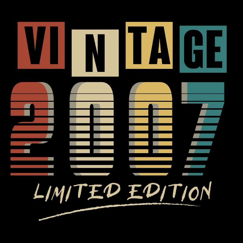 2007 Vintage 2007 né en 2007 anniversaire. Année 2