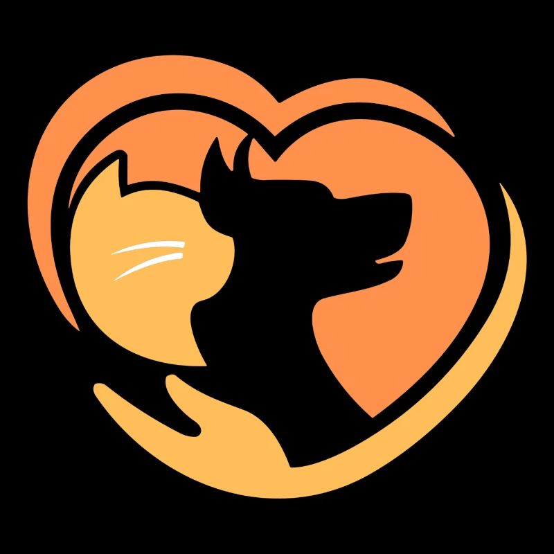 Chien et chat jaune orange.