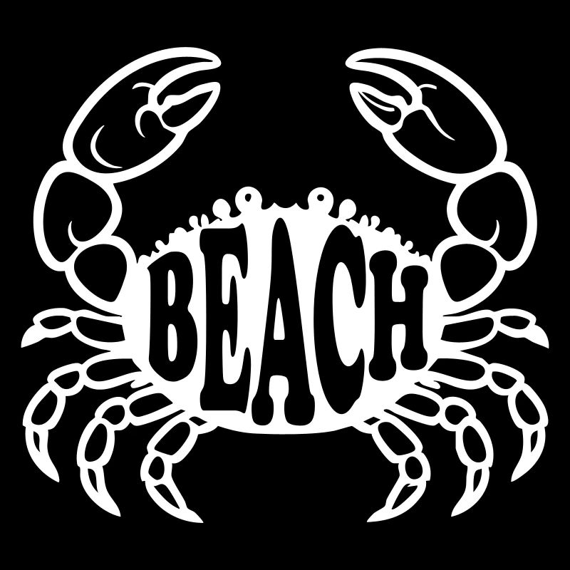 Minimalist "Beach" Crab Graphic T-Shirt & Sticker
