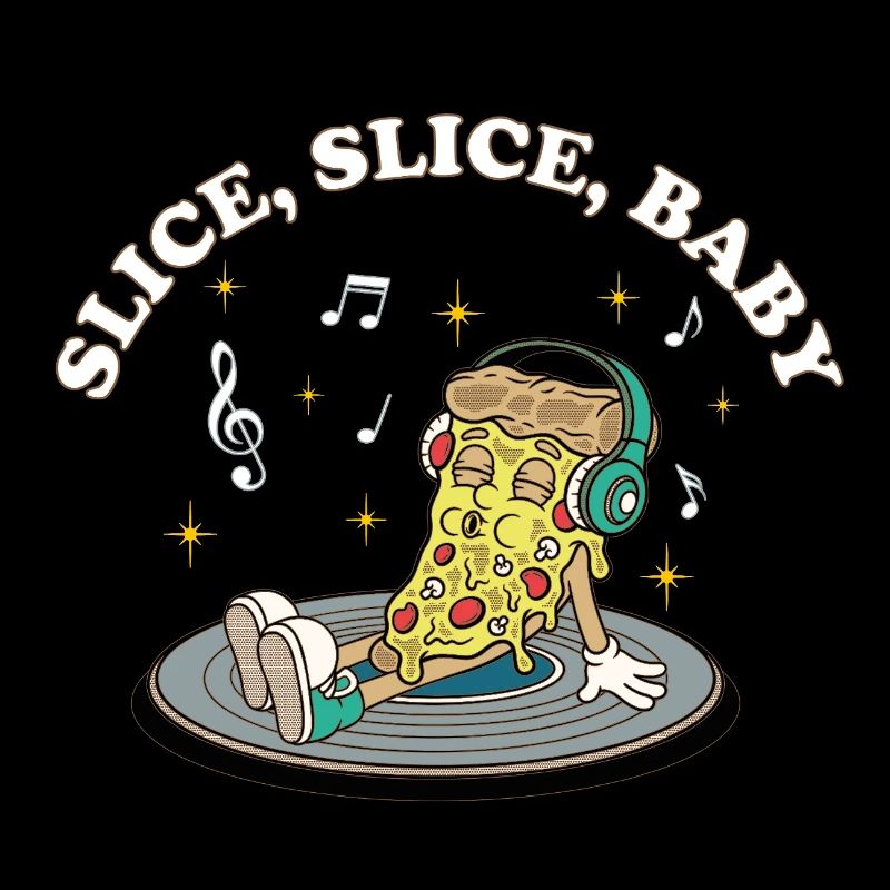 Slice Slice Baby – Drôle de pizza disant rétro