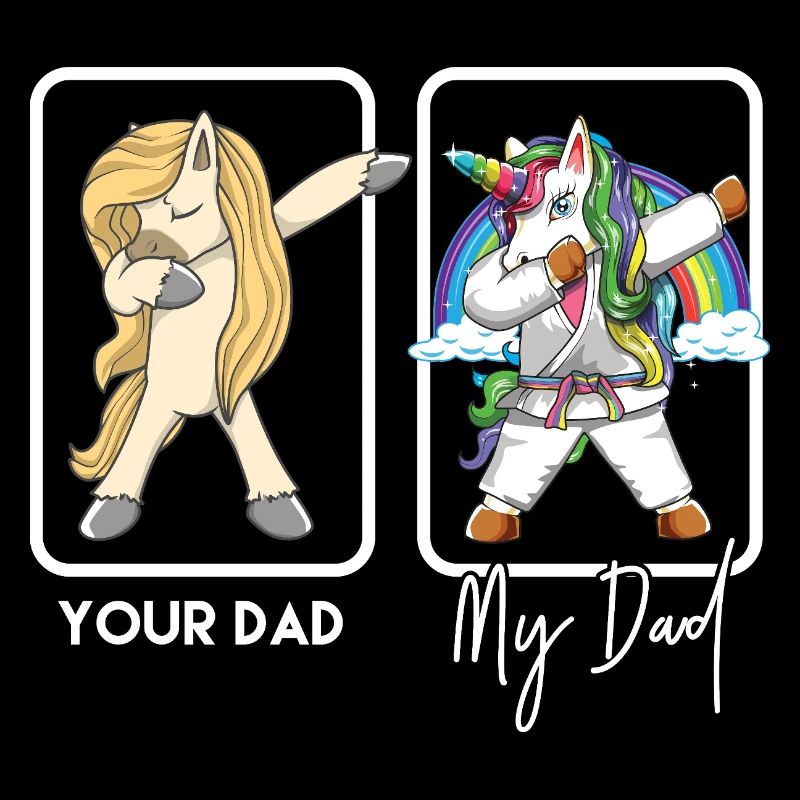 Funny Karate Unicorn Dad Dabbing Martial Arts Gift