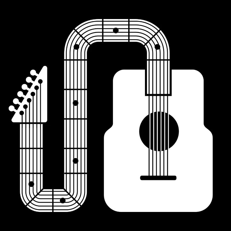 Minimalist Abstract Shape Acoustic Guitar