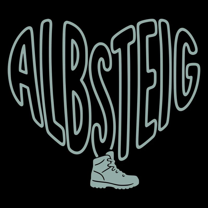 Albsteig heart with hiking boots