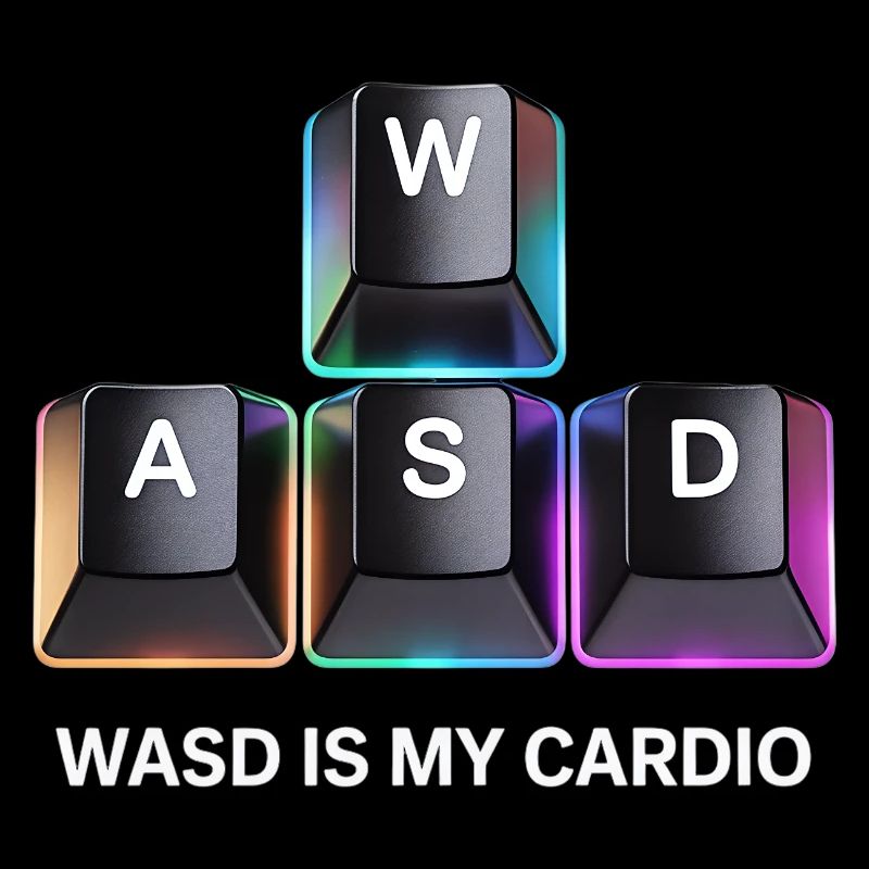 Clavier de jeu drôle WASD Mon Cardio Gamer