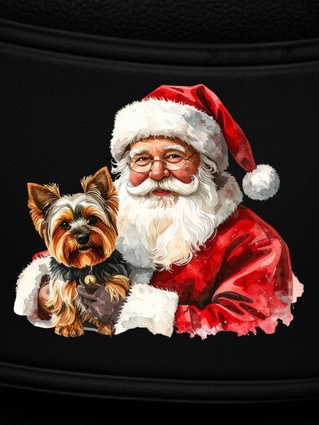 Weihnachtsmann- und Yorkshire Terrier-Kunst