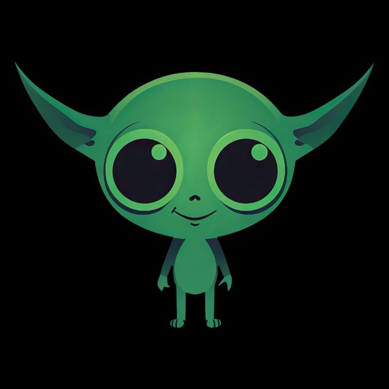 Cute green alien
