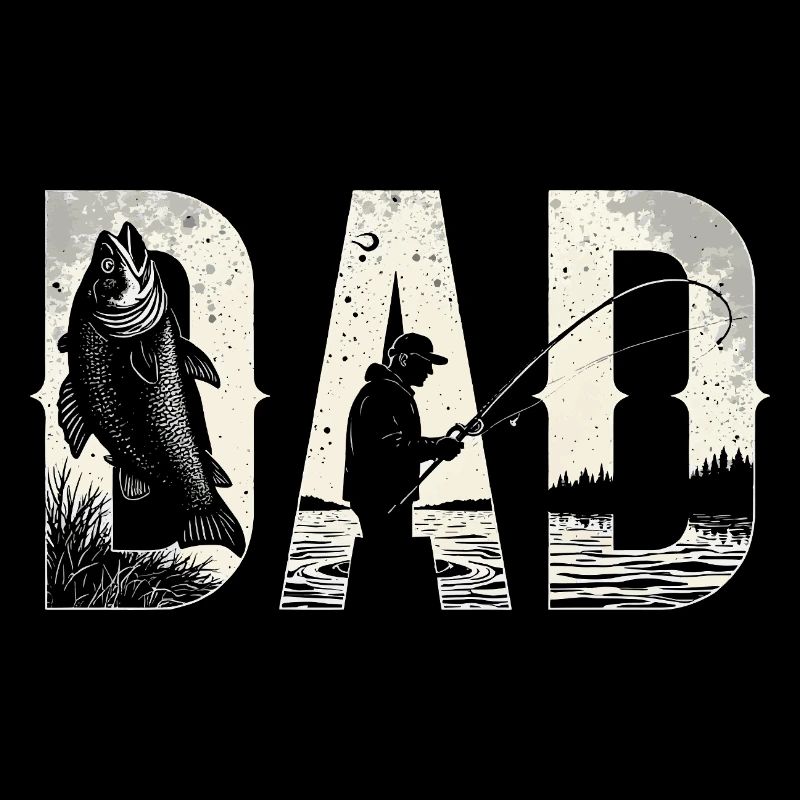 Fishing Dad Birthday Classic Bold Font Fish Daddy