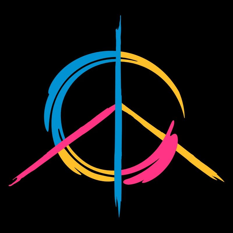 A colorful peace symbol as a graffito