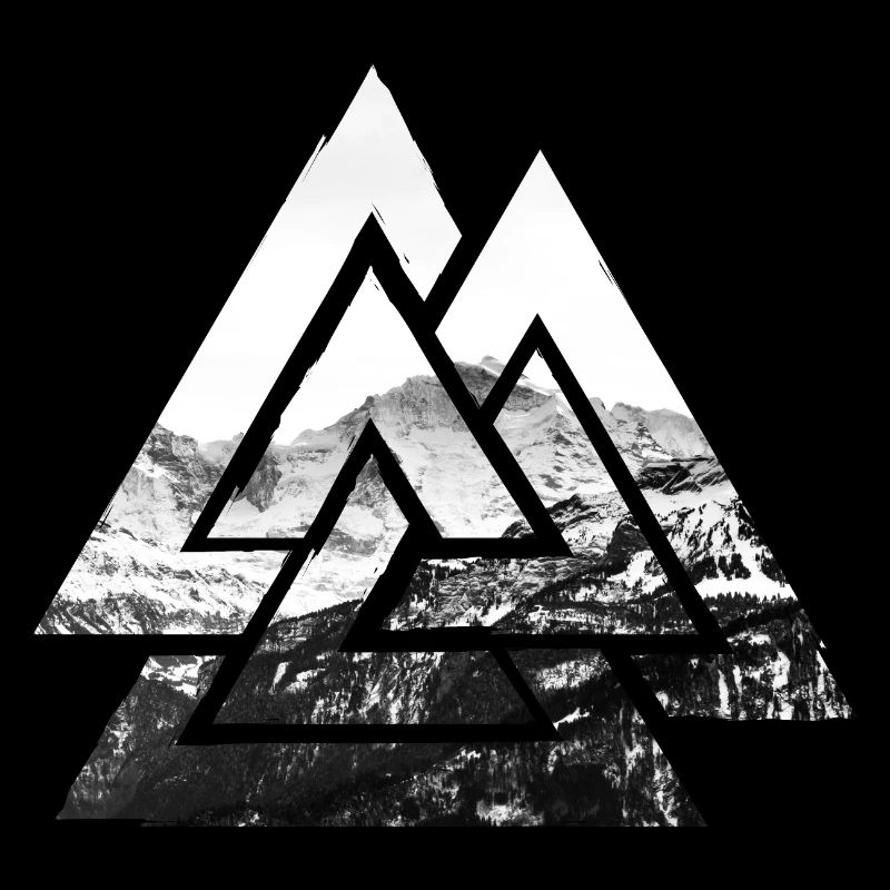 Valknut, symbole d’Odin - Avec montagne