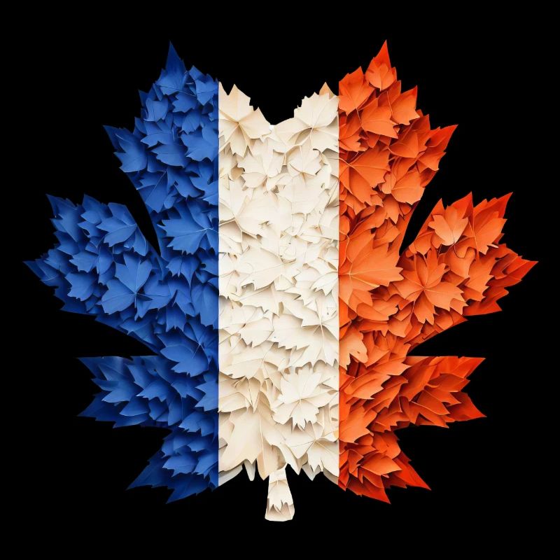 Drapeau français dans le feuillage d’automne