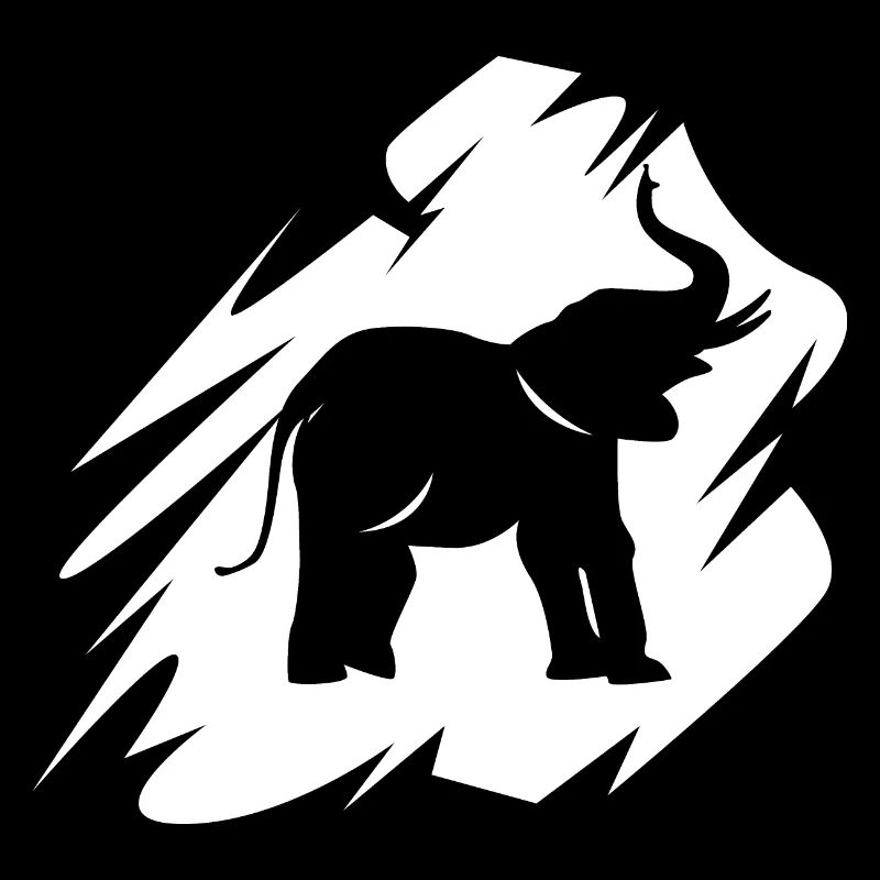 Elefant Pinselstrich Icon Logo Elefanten Symbol