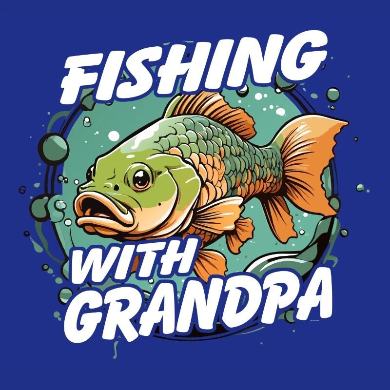 Pêche avec papa avec un design de poisson coloré