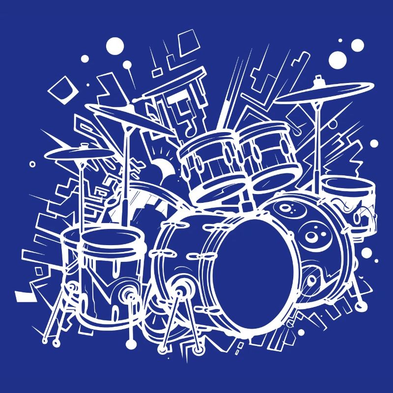 Drum Kit Line Art