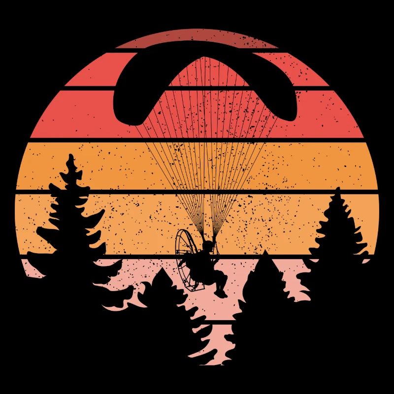 Sunset Parapente Silhouette Design