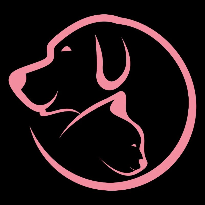 Chat rose et chien amour.