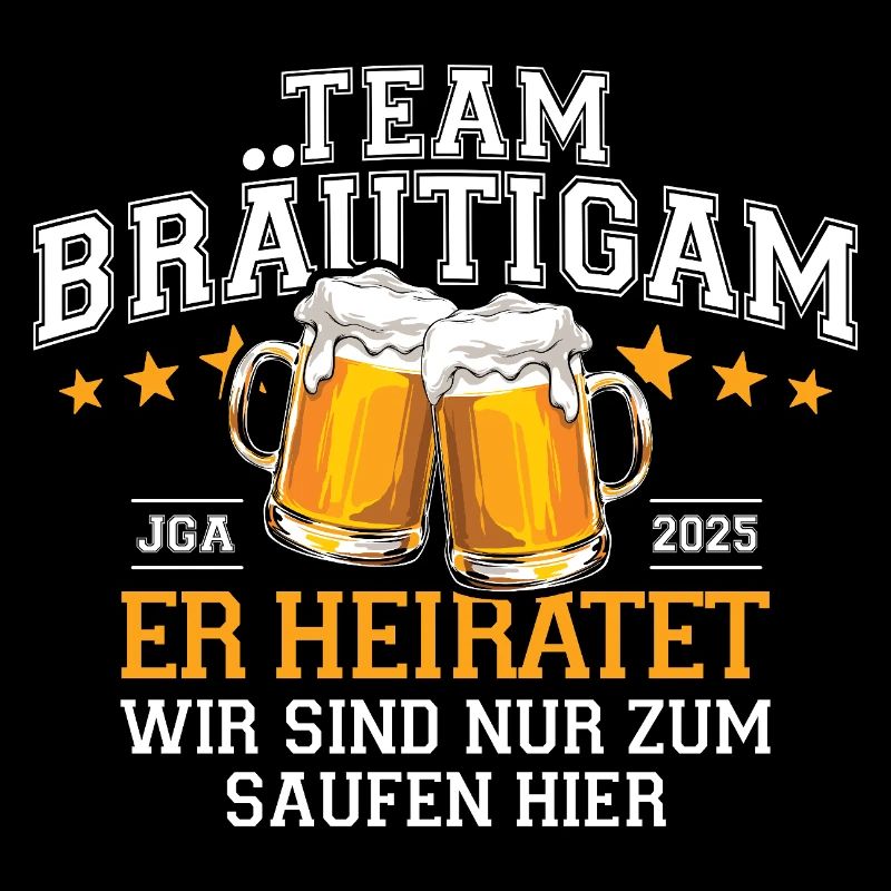 Bachelor Party 2025 Team Groom He Marries - Drinking Beer