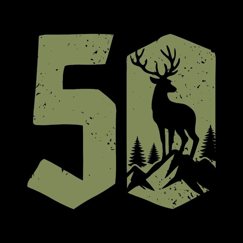 Hunter 50th Birthday Hunting 50 Years Number Deer