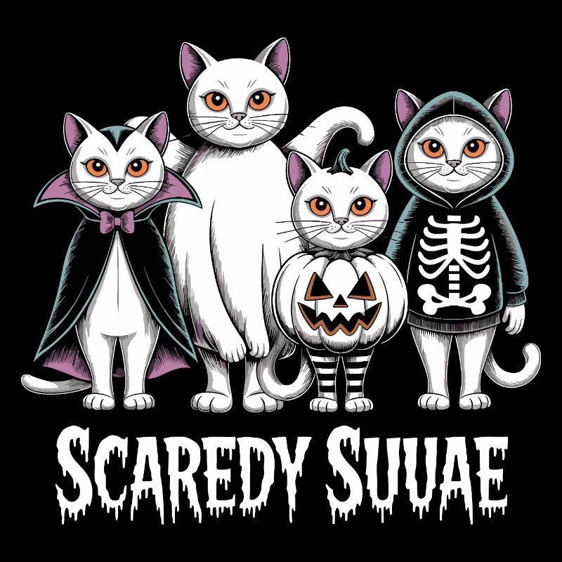 Scaredy Suvae Halloween Cats Motif