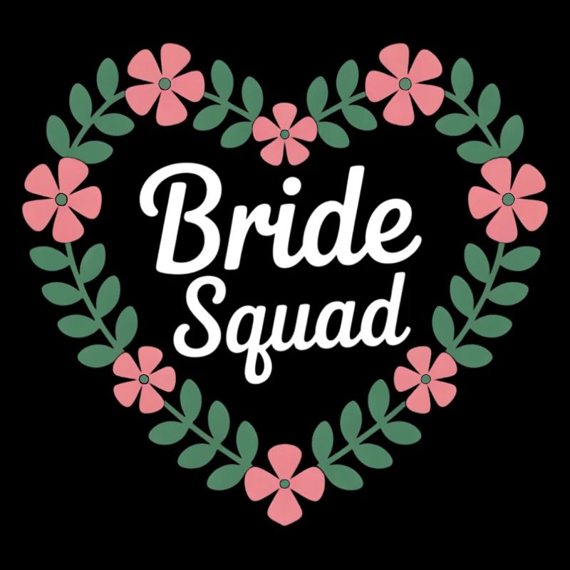 Bride Squad Flower Heart