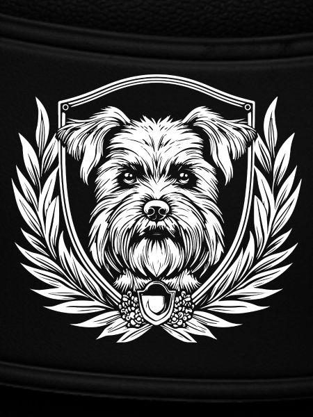 Wappenhund mit Lorbeer