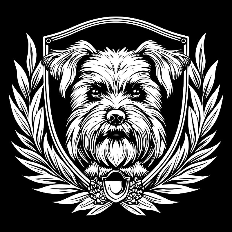 Wappenhund mit Lorbeer