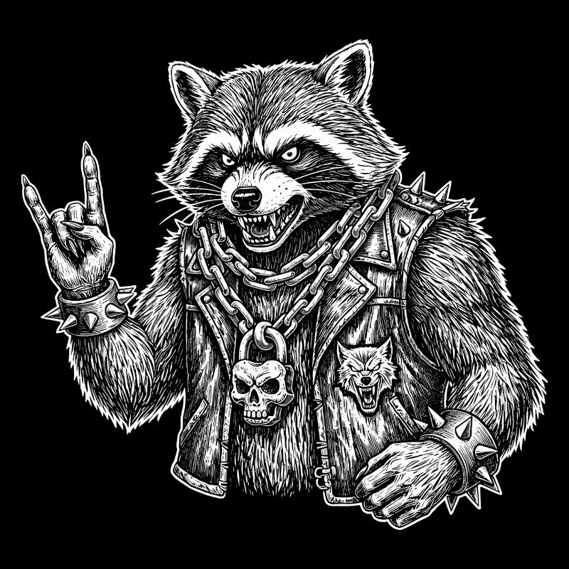 Drôle de musique rock de raton laveur rétro