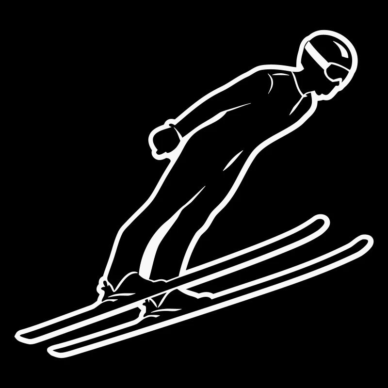 Ski-Silhouette: Minimalistische Wintersport-Design
