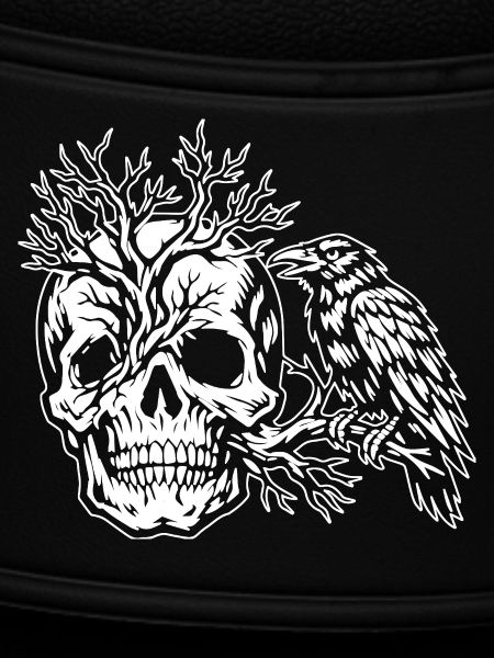 Skull, Tree and Raven
