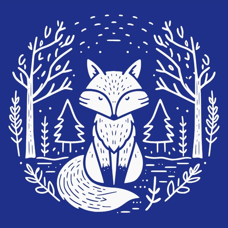 Fuchs im Wald Kreis Illustration