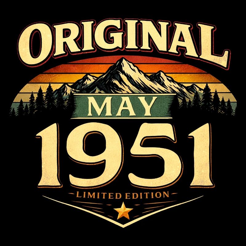Cadeau du 75e anniversaire Original mai 1951