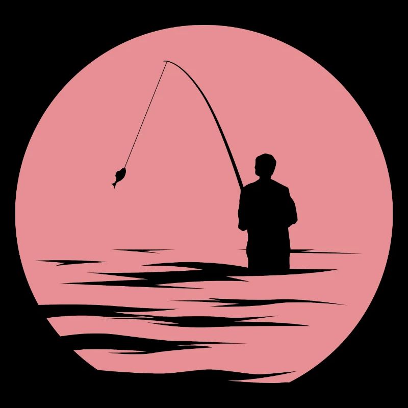 Pêcheur, Lac, Soleil Du Soir, Mer, Poisson, Symbole Nature