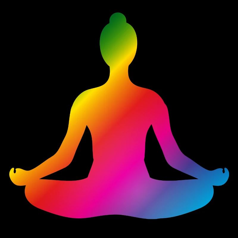 strahlend bunte Yoga Position Silhouette