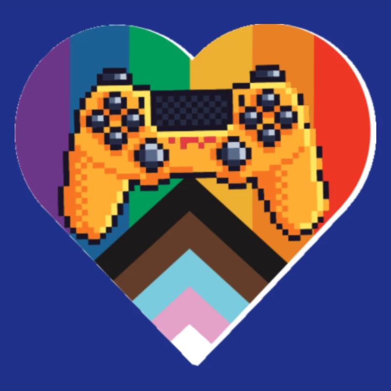 Pixel-Controller Herz im Regenbogen