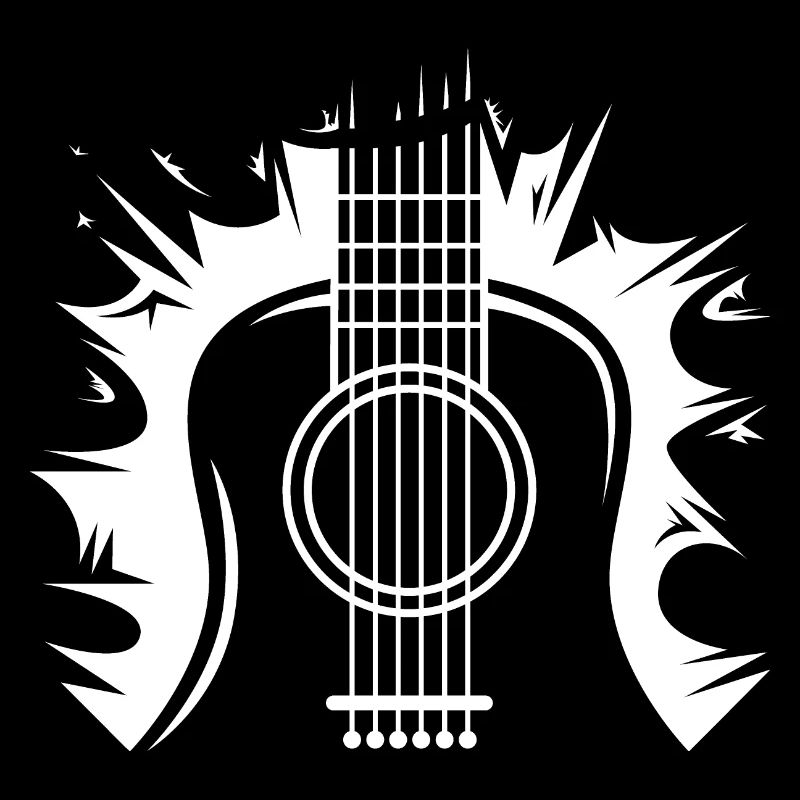 Gitarre Explosion Logo Gitarrist Musiker Symbol
