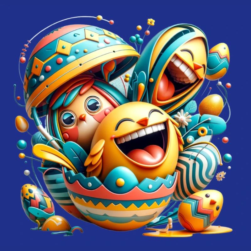 Conception graphique de Pâques dans le style Mixed Dimensions