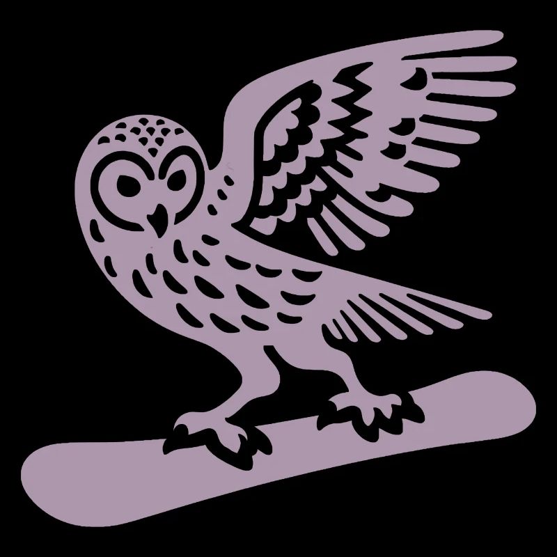 Owl Snowboard Snowboarder Minimalist Design