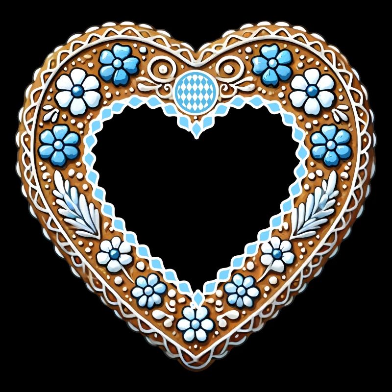 Lebkuchenherz Rahmen Tradition und Liebe vereint