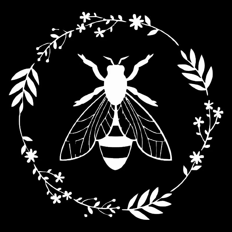 Elegant Bee and Floral Wreath Design